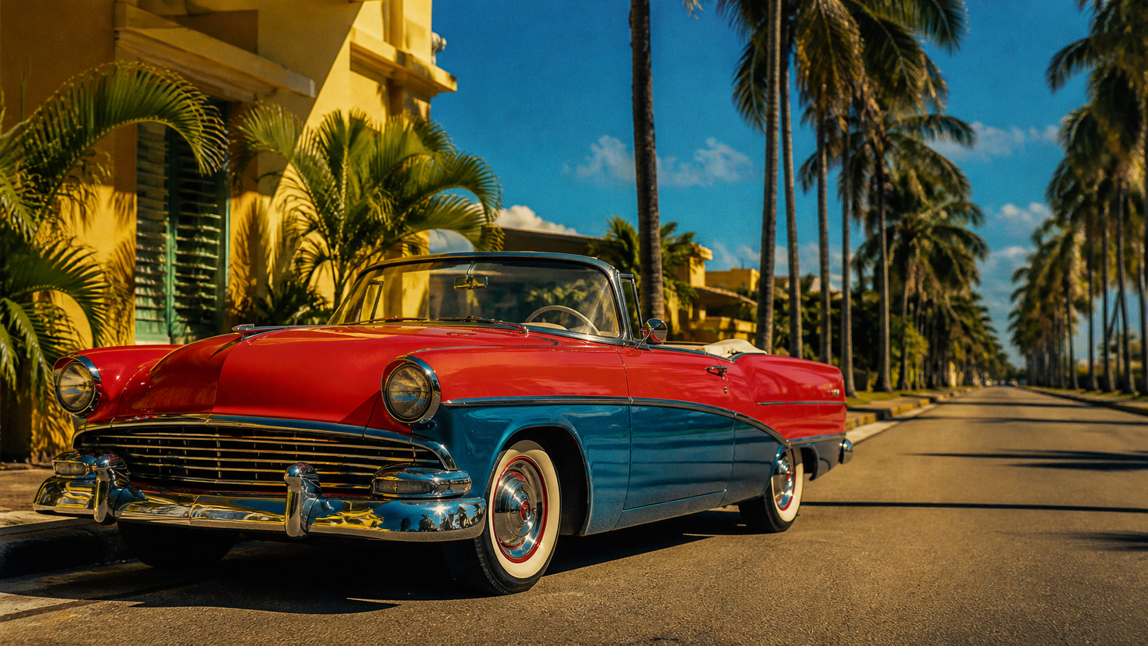 Sunlit classic car example