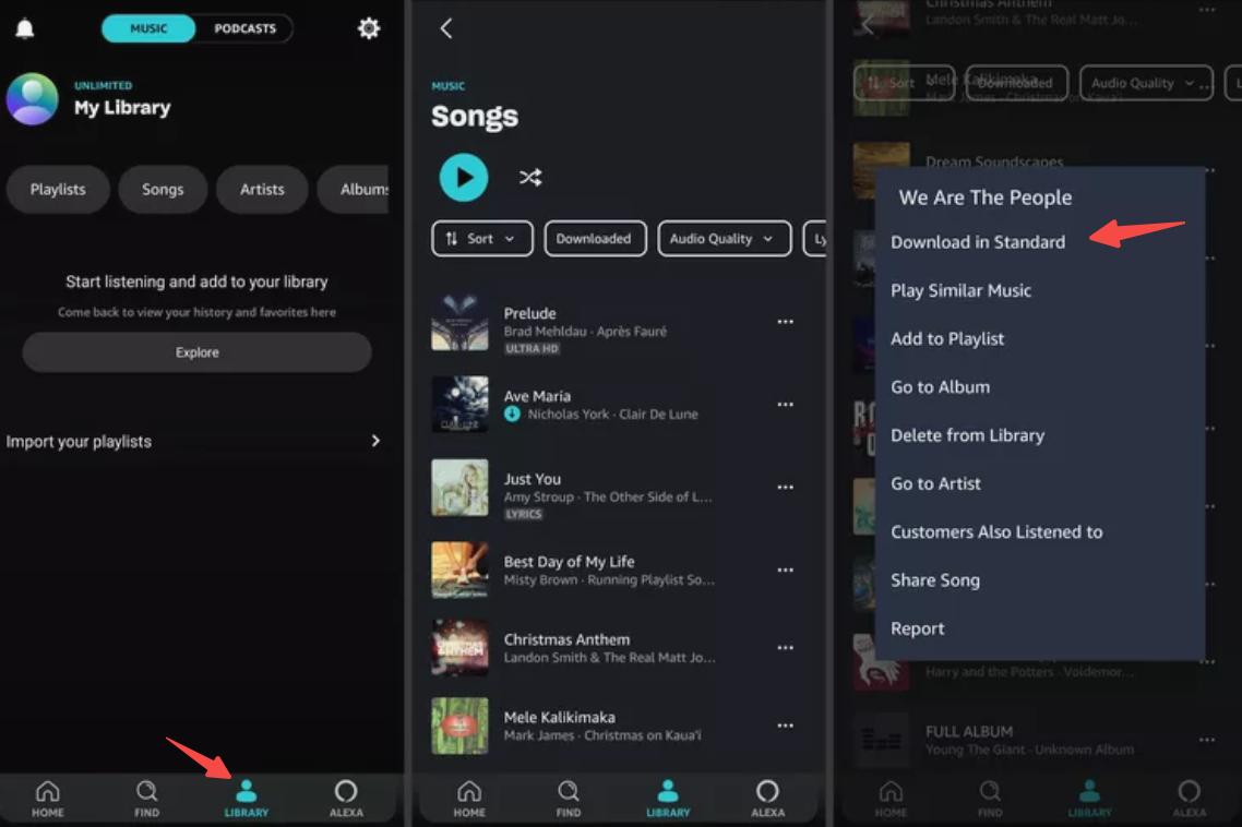 How to download music from Amazon on the phone