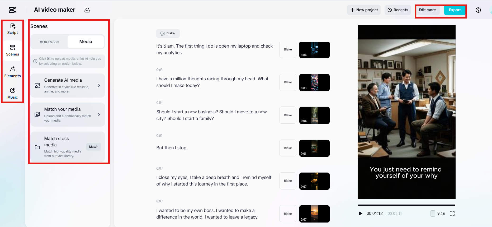 Generate relevant AI media
