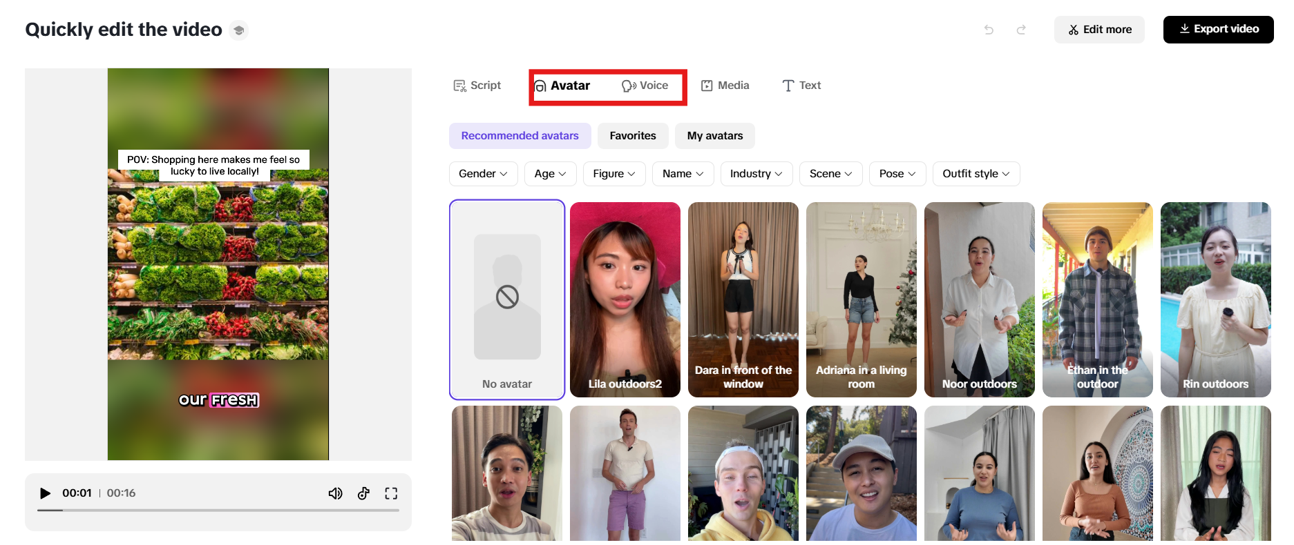 Mga digital na avatar at voiceover