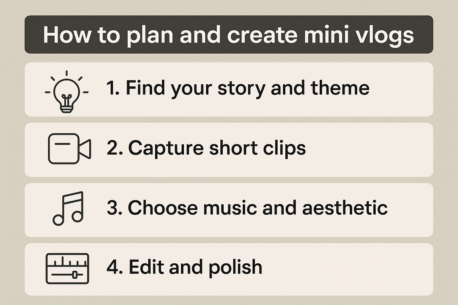 Steps to create mini vlogs