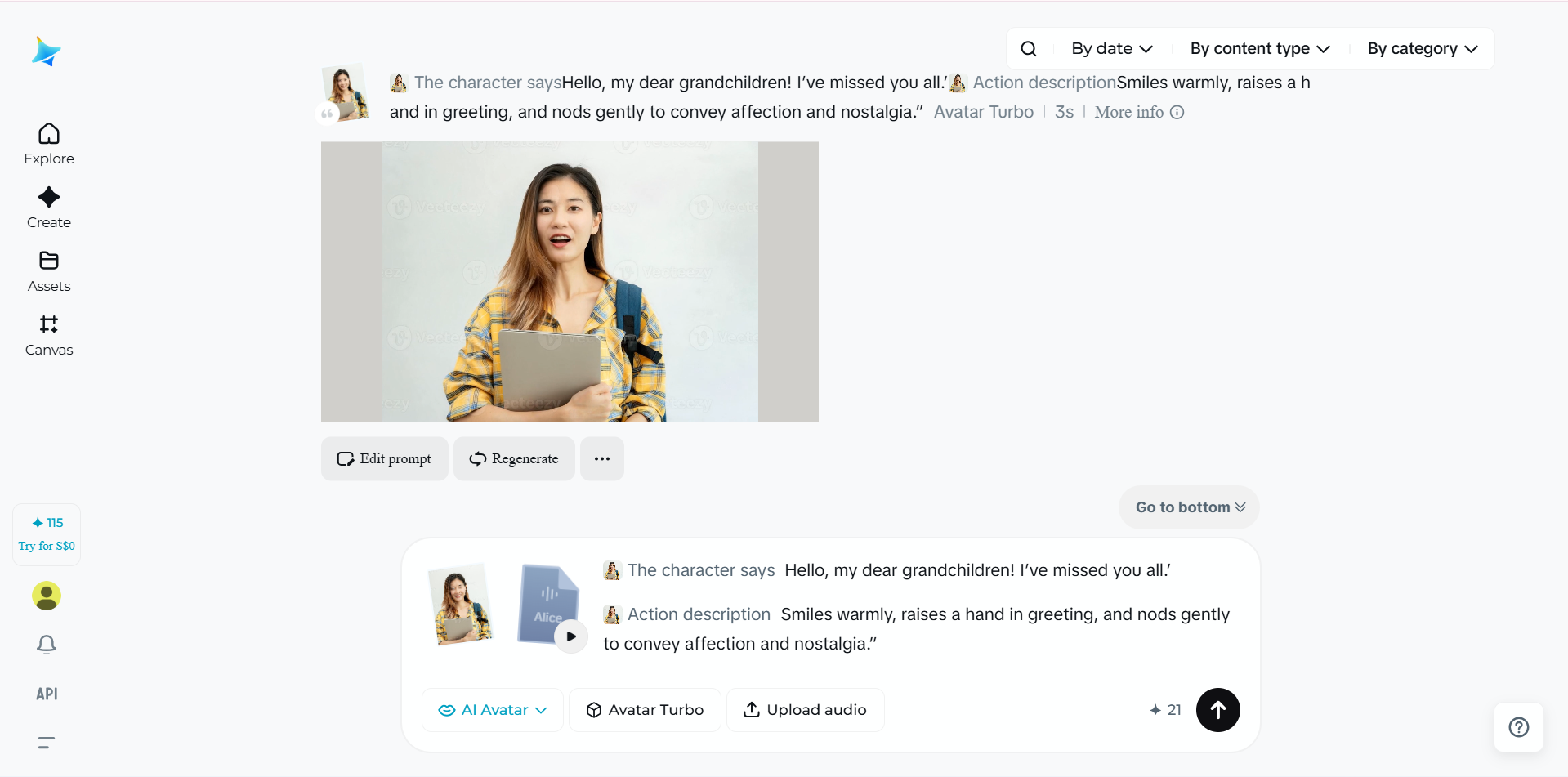 Create educational material using a talking avatar AI
