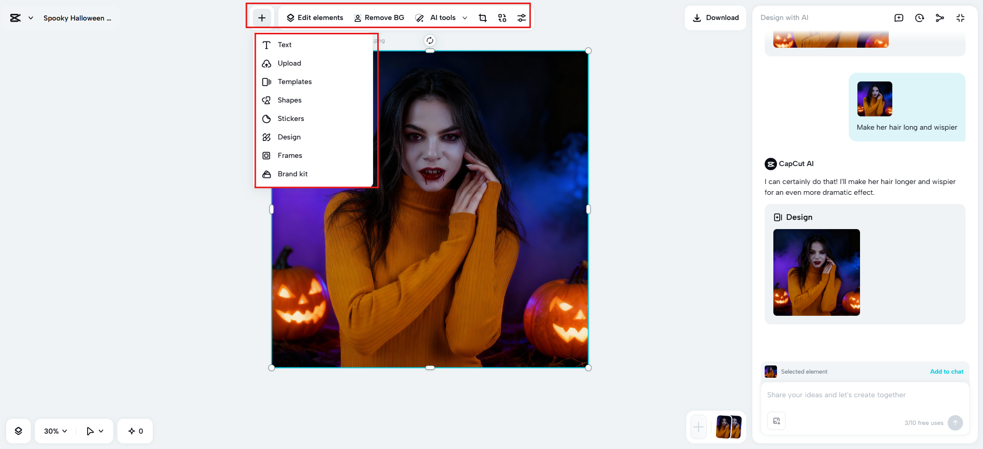 Additionally, enhance with editing tools