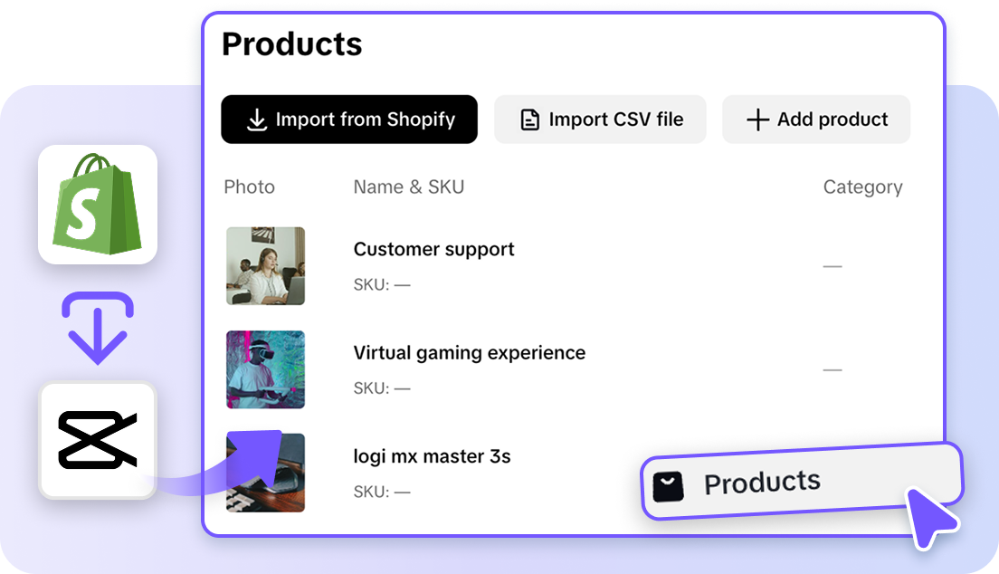Sinkronkan produk Shopify secara instan dengan satu klik