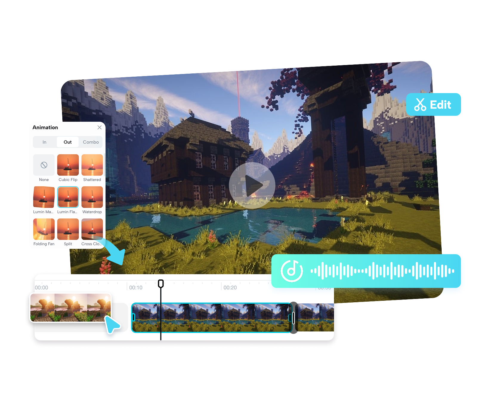 Free pixel block creation Video Maker Online
