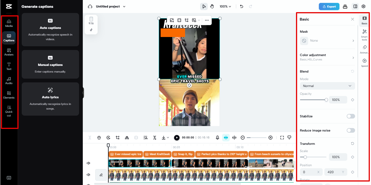 advanced na pag-edit ng video sa Pippit