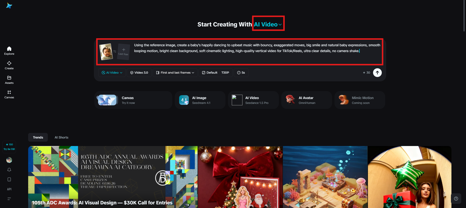 Upload image and enter prompts