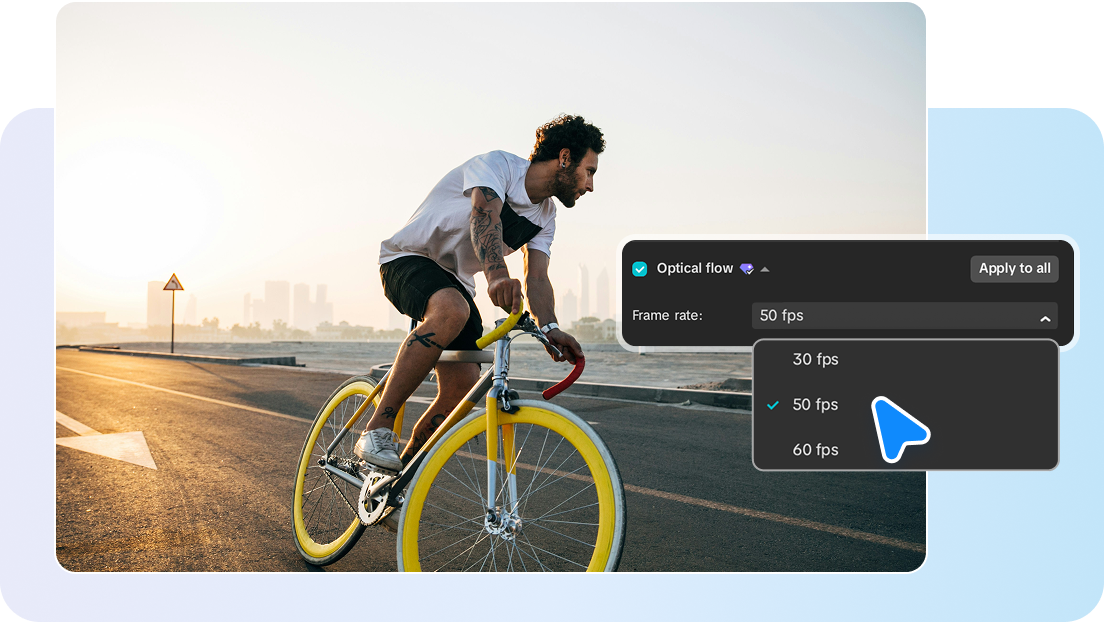 Adjust video frame rate with optical flow