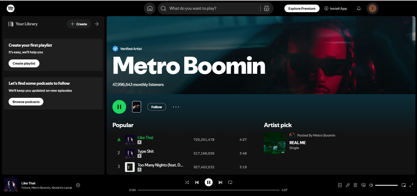 Metro Boomin - Jeden z najpopularniejszych raperów na Spotify