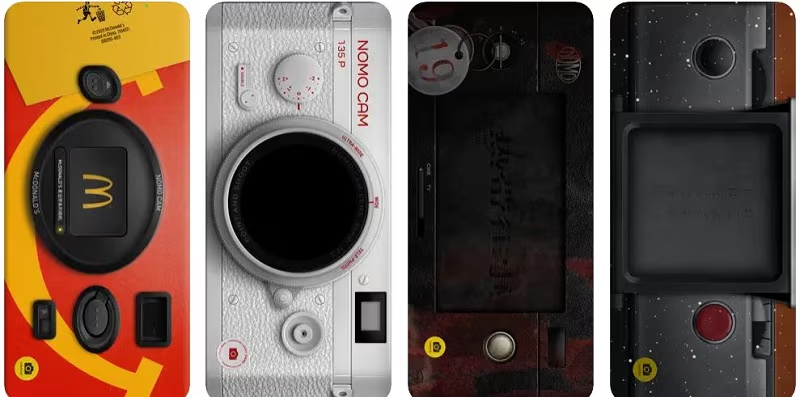 Interfaz de Nomo Cam: una aplicación confiable para fotos vintage