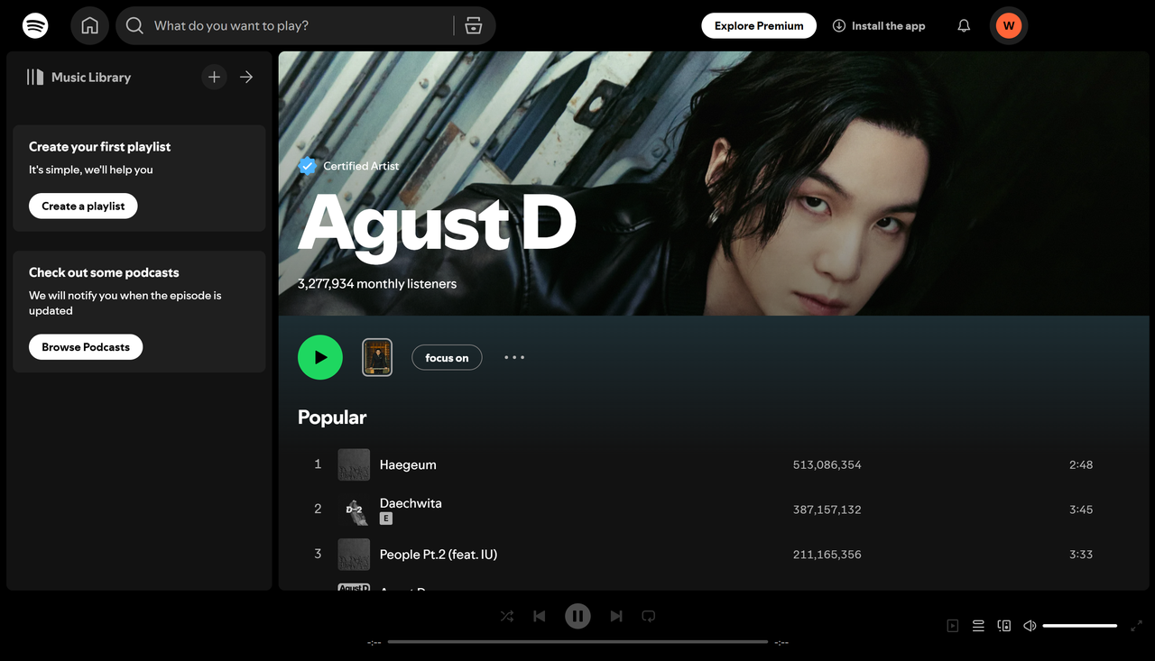 Agust D - A legtöbbet streamelt K-pop előadó a Spotify-on, a rap és az érzelem keverésével