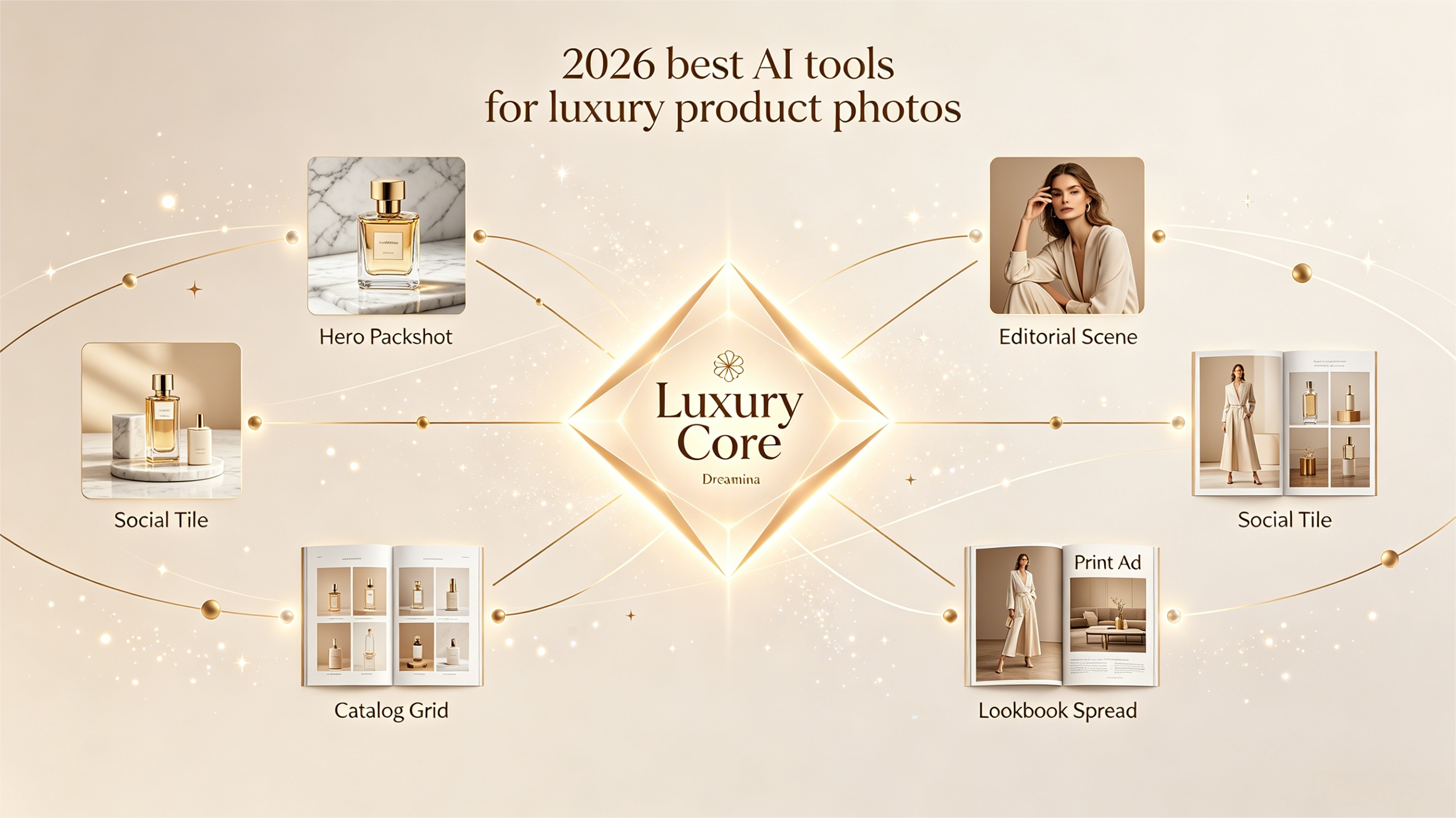 Dreamina AI generating luxury product photos with premium lighting, marble surfaces, and brand-accurate packaging for high-end ecommerce visuals.