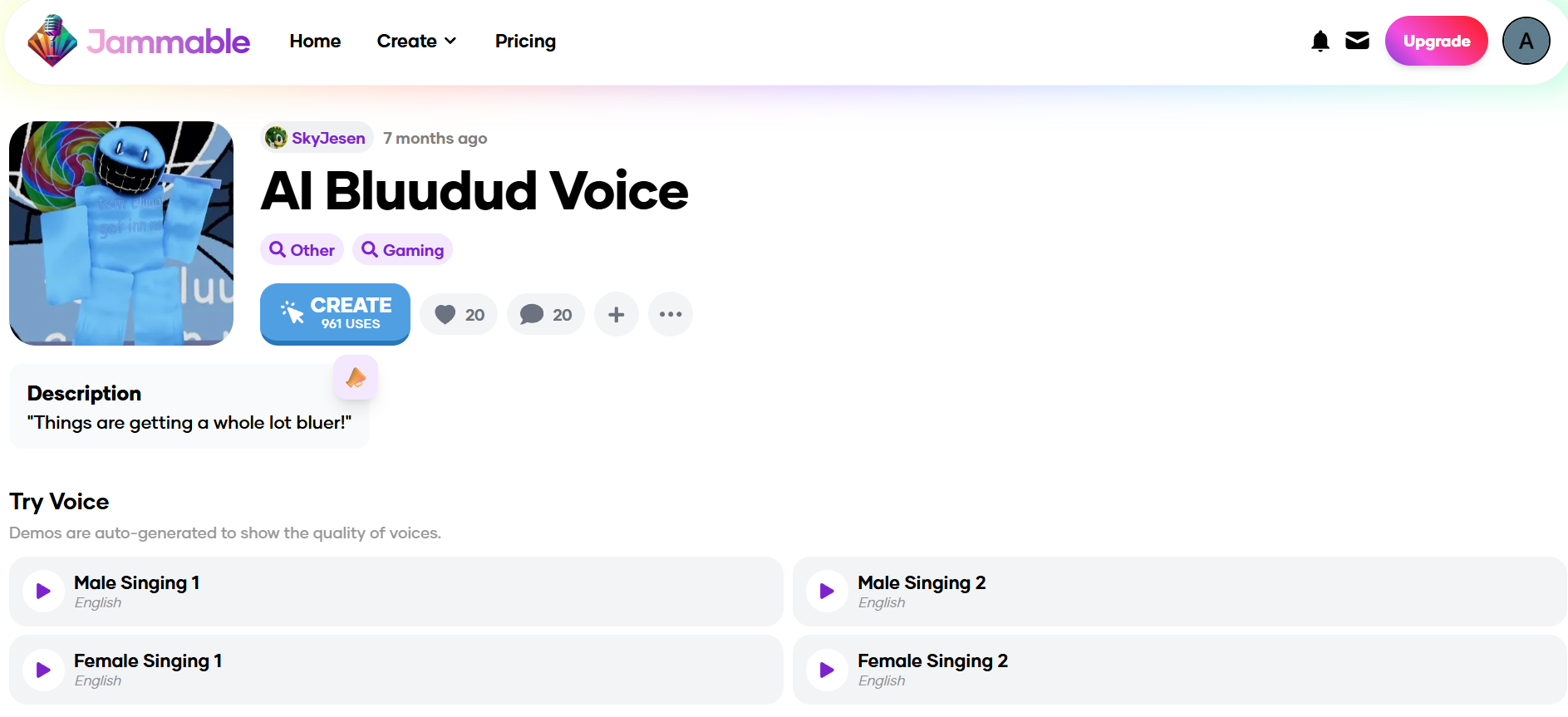 Jammable Bluudud voice