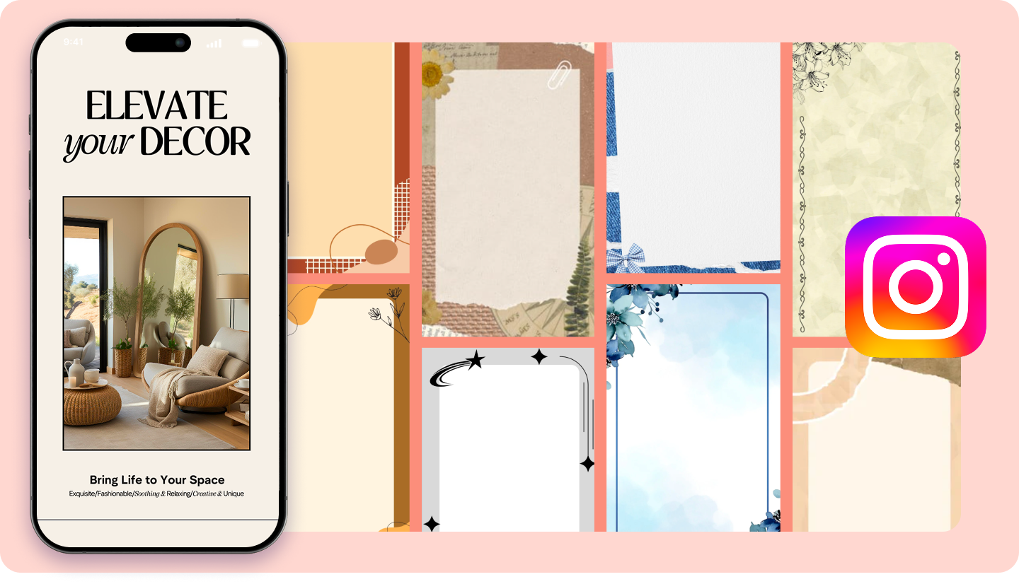 Aesthetic instagram story background template 