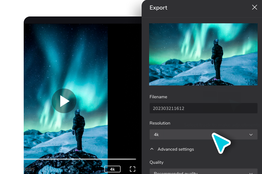 Set export resolution 
