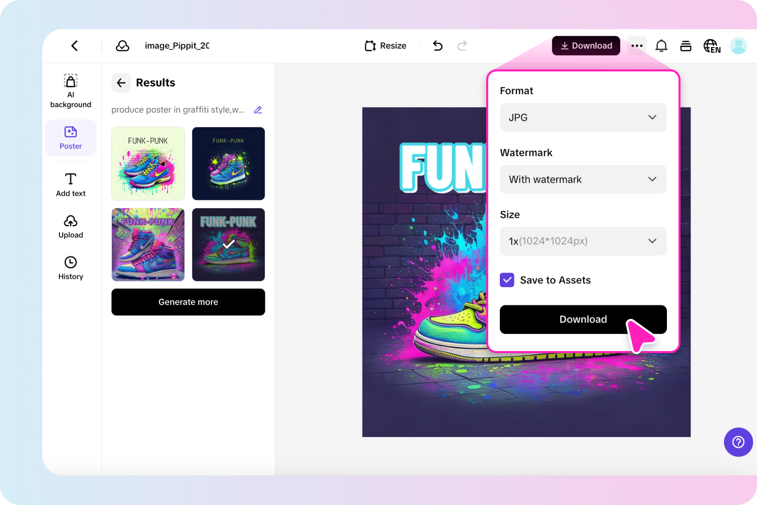 Exportez votre design