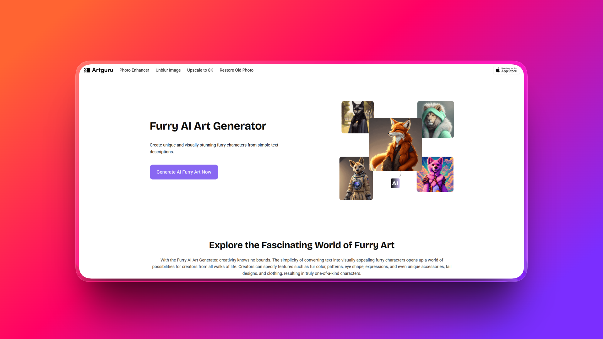AI furry art tool by Artguru