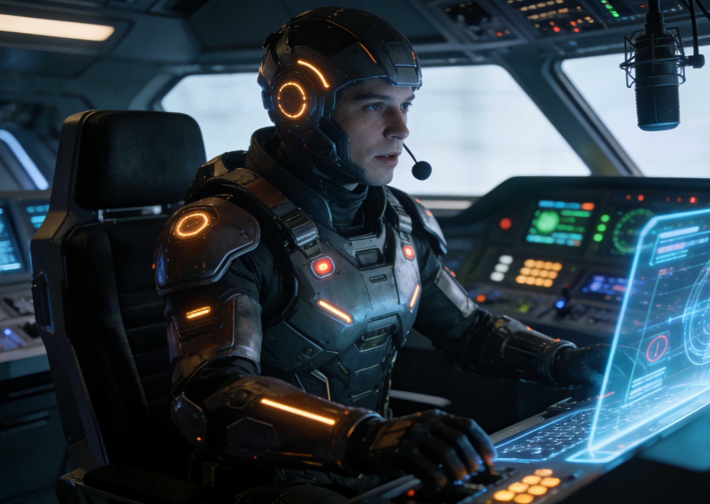 Generați o voce realistă de comandant SF