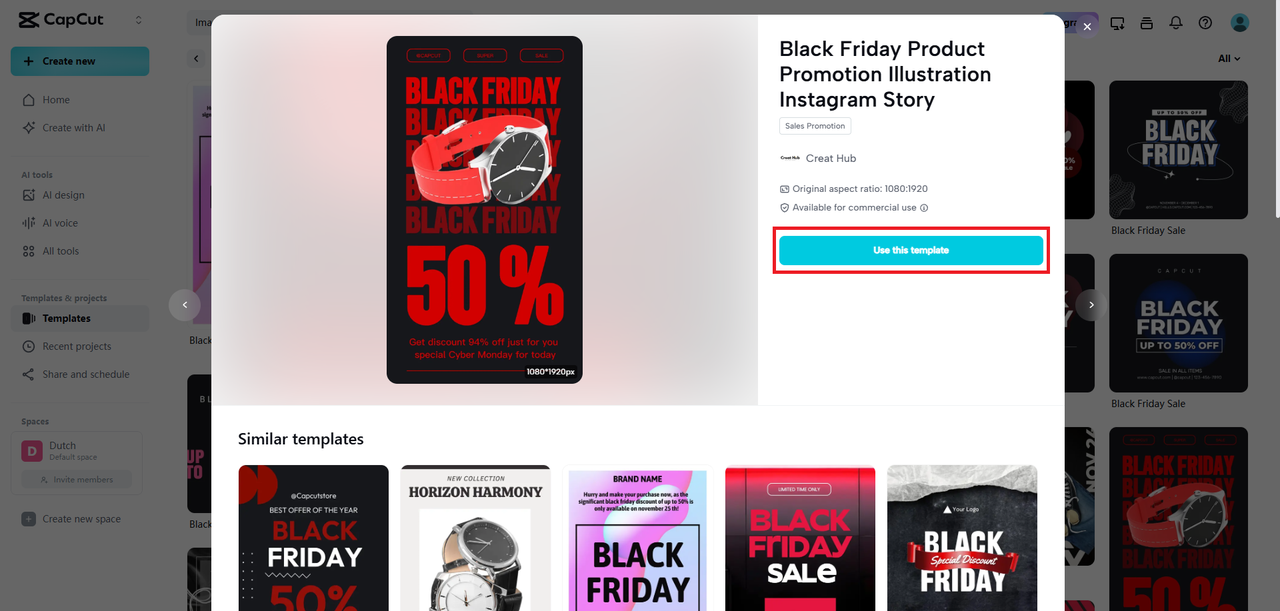 Pilih templat anda untuk disesuaikan