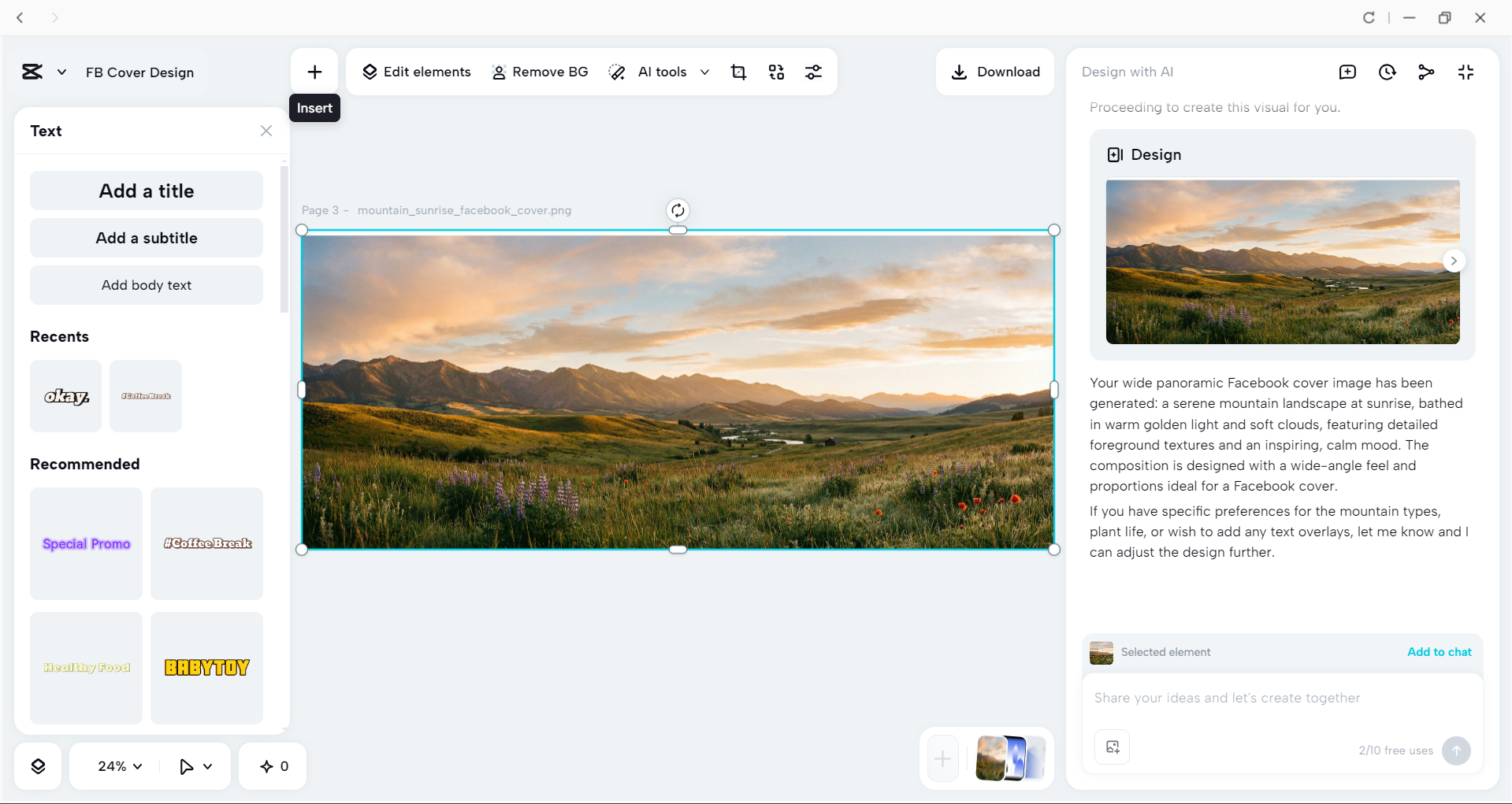 Interface of the CapCut desktop video editor - the most liked tool to generate Facebook cover photos