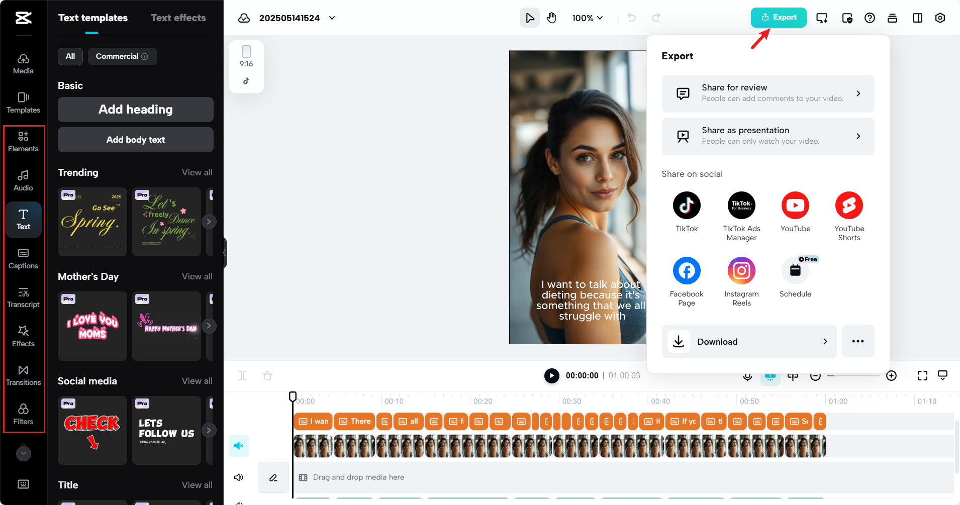 Fine-tune and export video