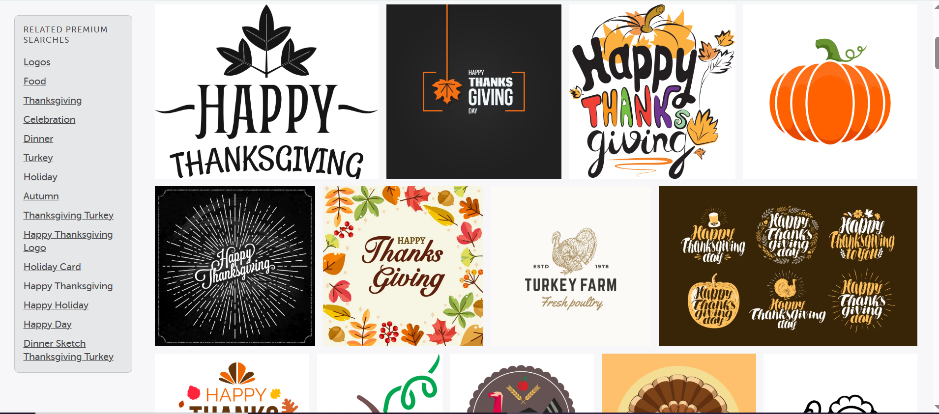 VectorStock - an online Thanksgiving logo maker