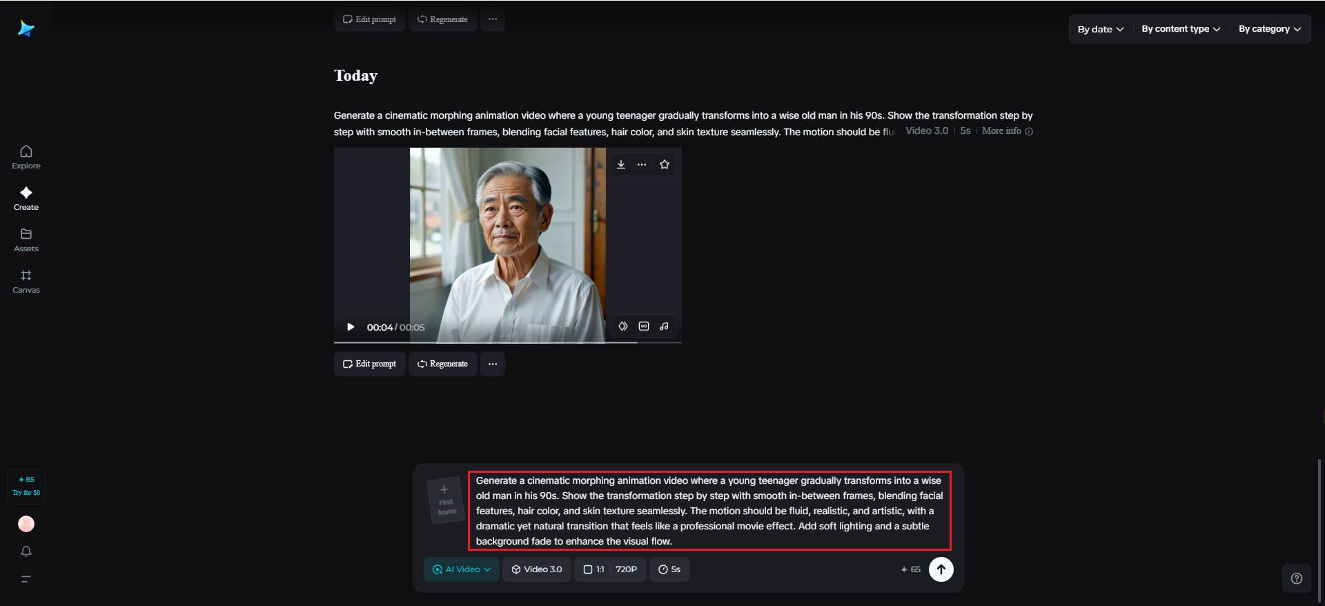 Text to video