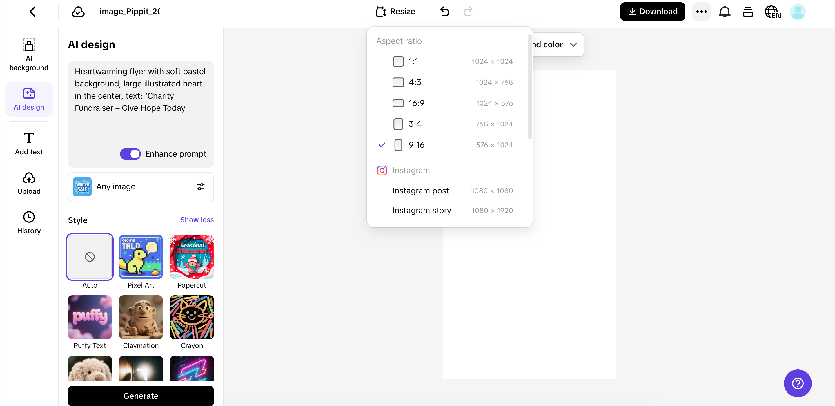 Insira um prompt detalhado