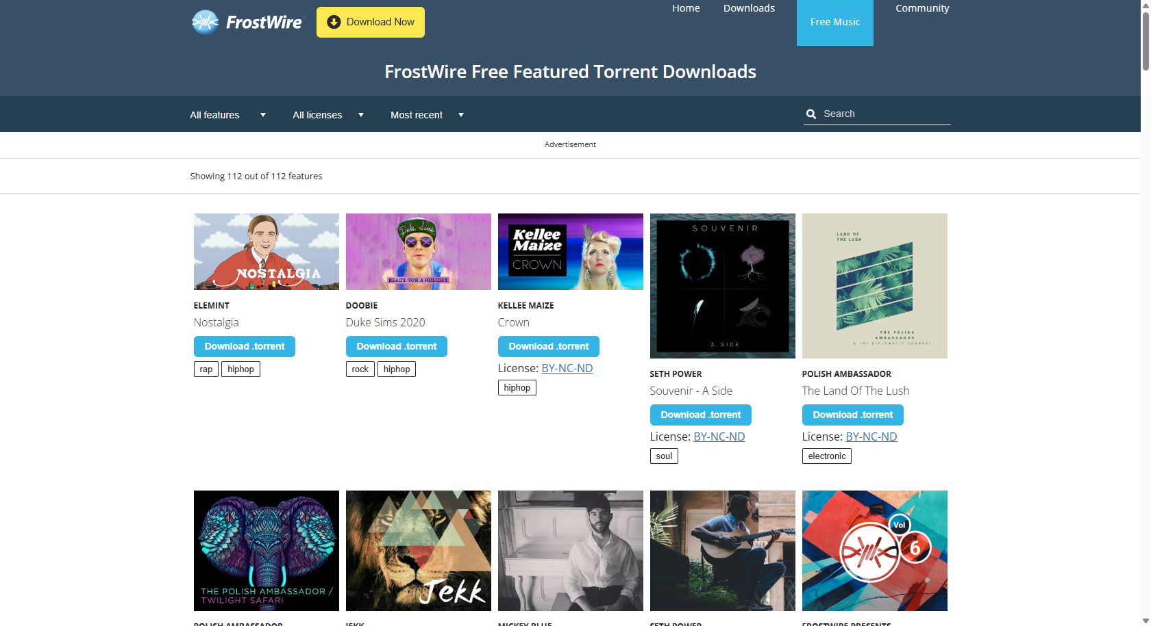 FrostWire music downloader