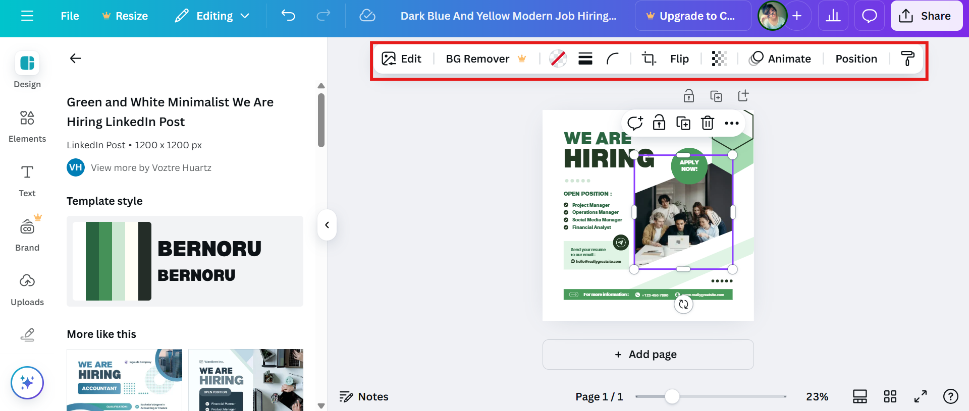 Customize the template