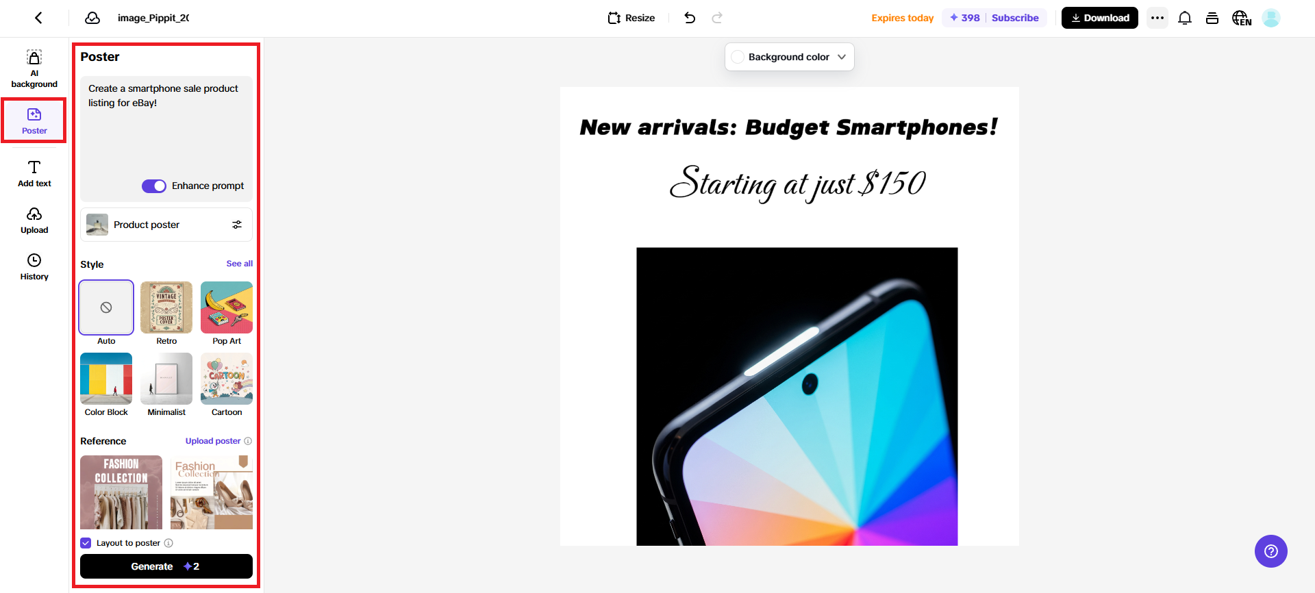 Generate your poster