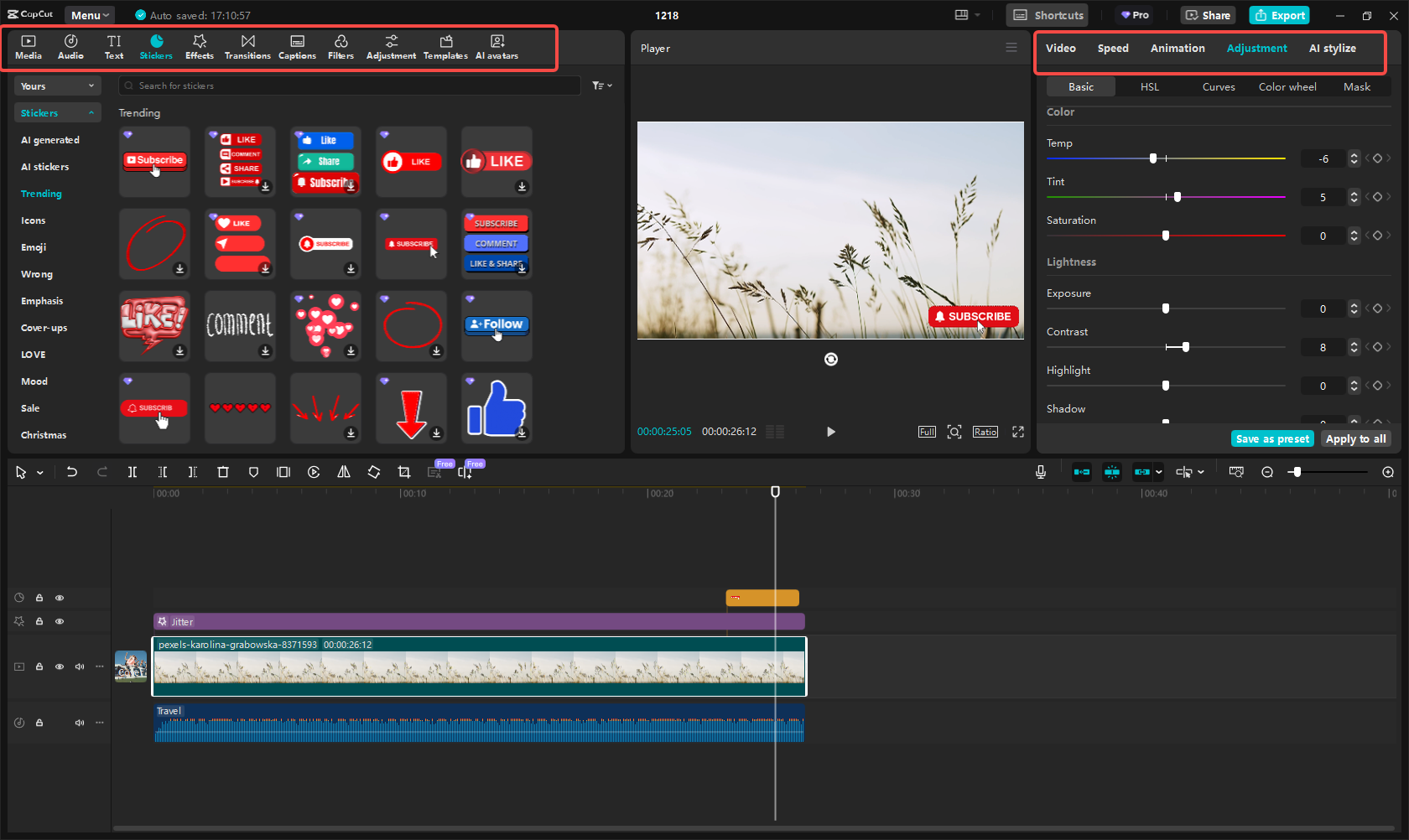 Edit the video