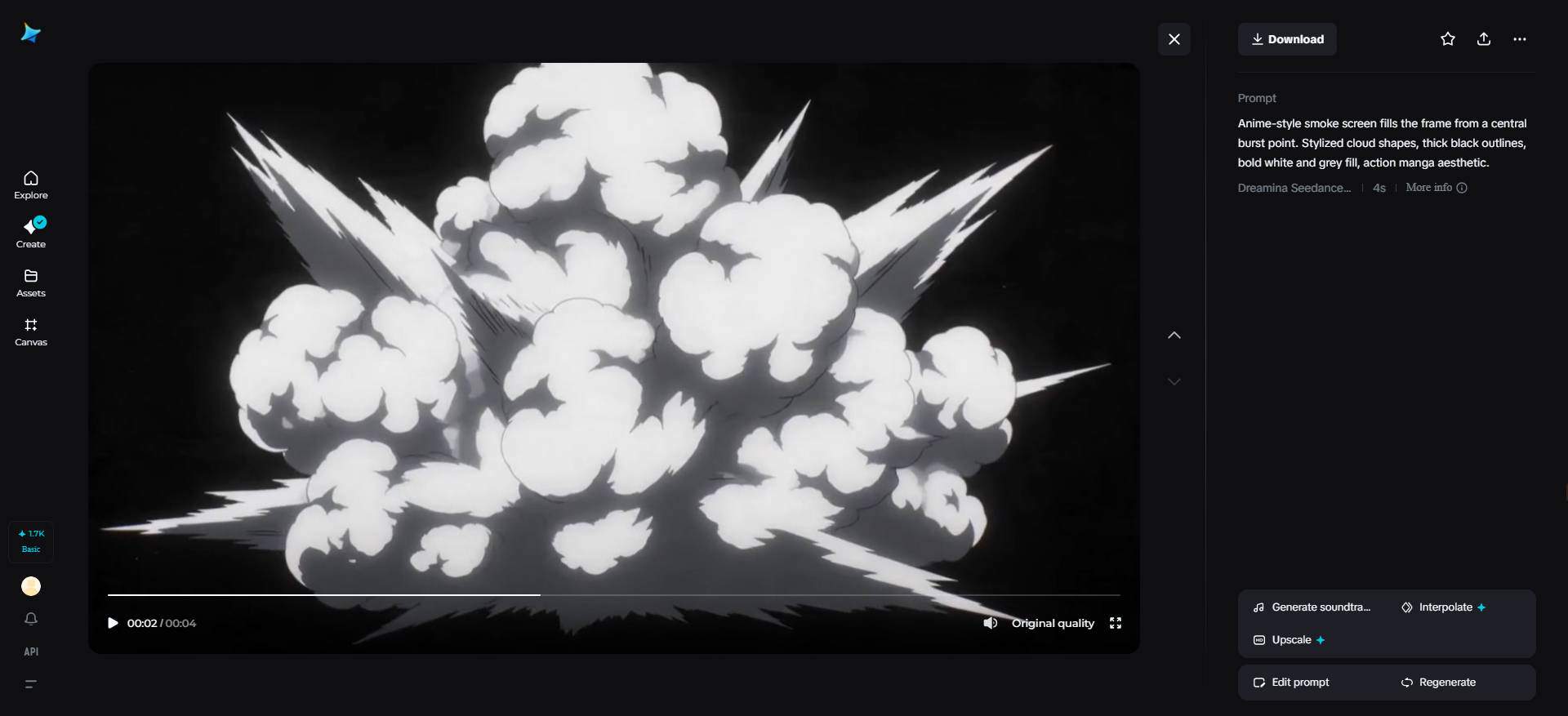 Anime-style smoke screen