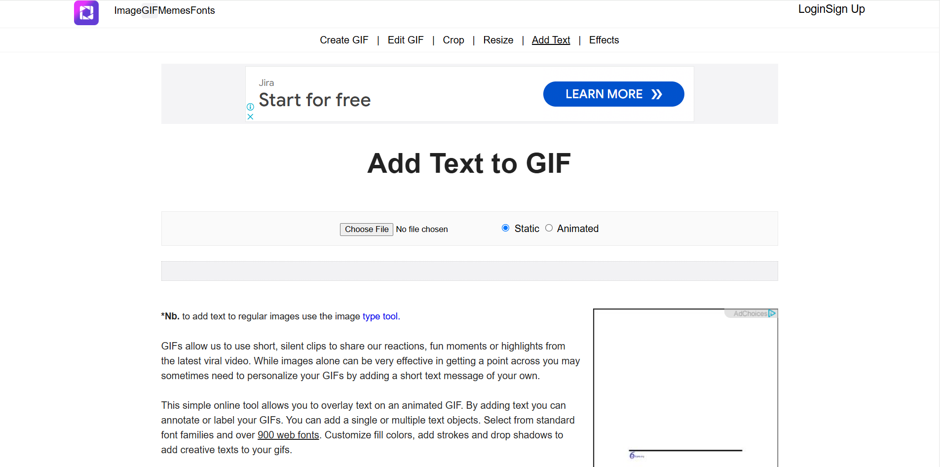 อินเทอร์เฟซของกิฟกิต - วิธีที่รวดเร็วในการเพิ่มการเขียนลงใน GIF
