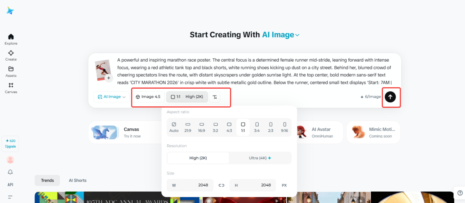 ทำโปสเตอร์มาราธอนด้วย AI ใน Dreamina