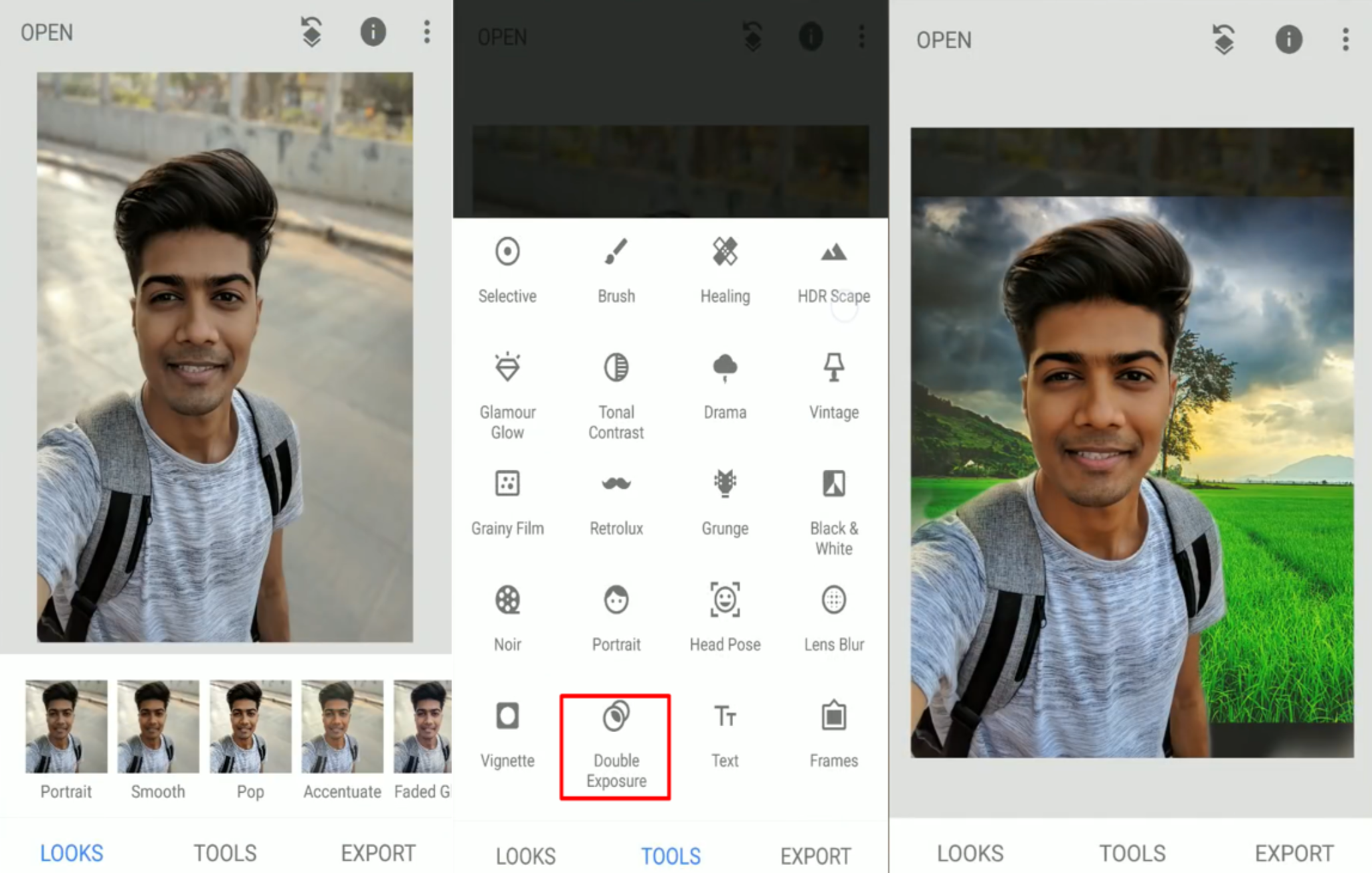 Snapseed - an image background changer app on mobile