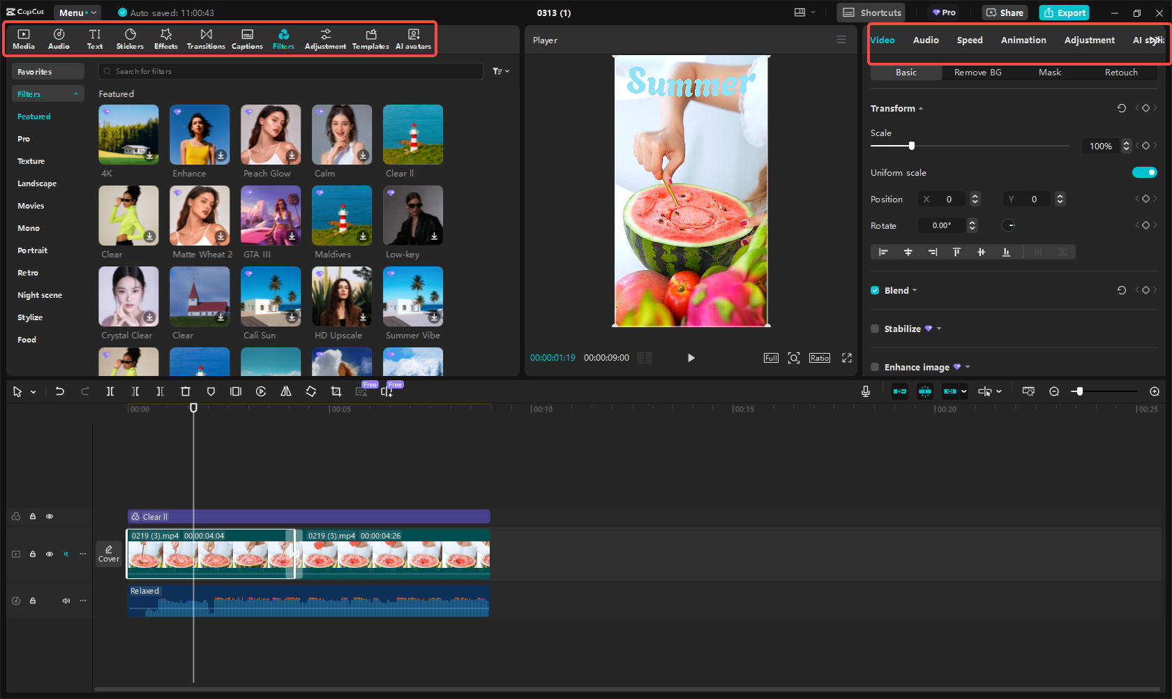 Edit the Reel