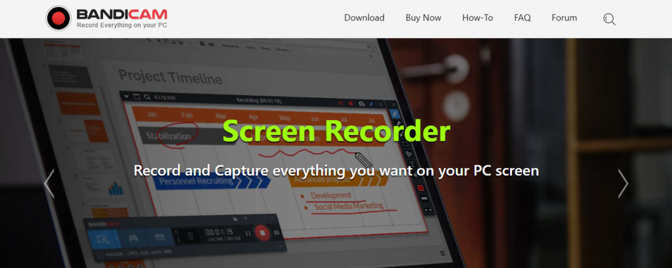 Bandicam - an impressive free HD screen recorder for Windows 10