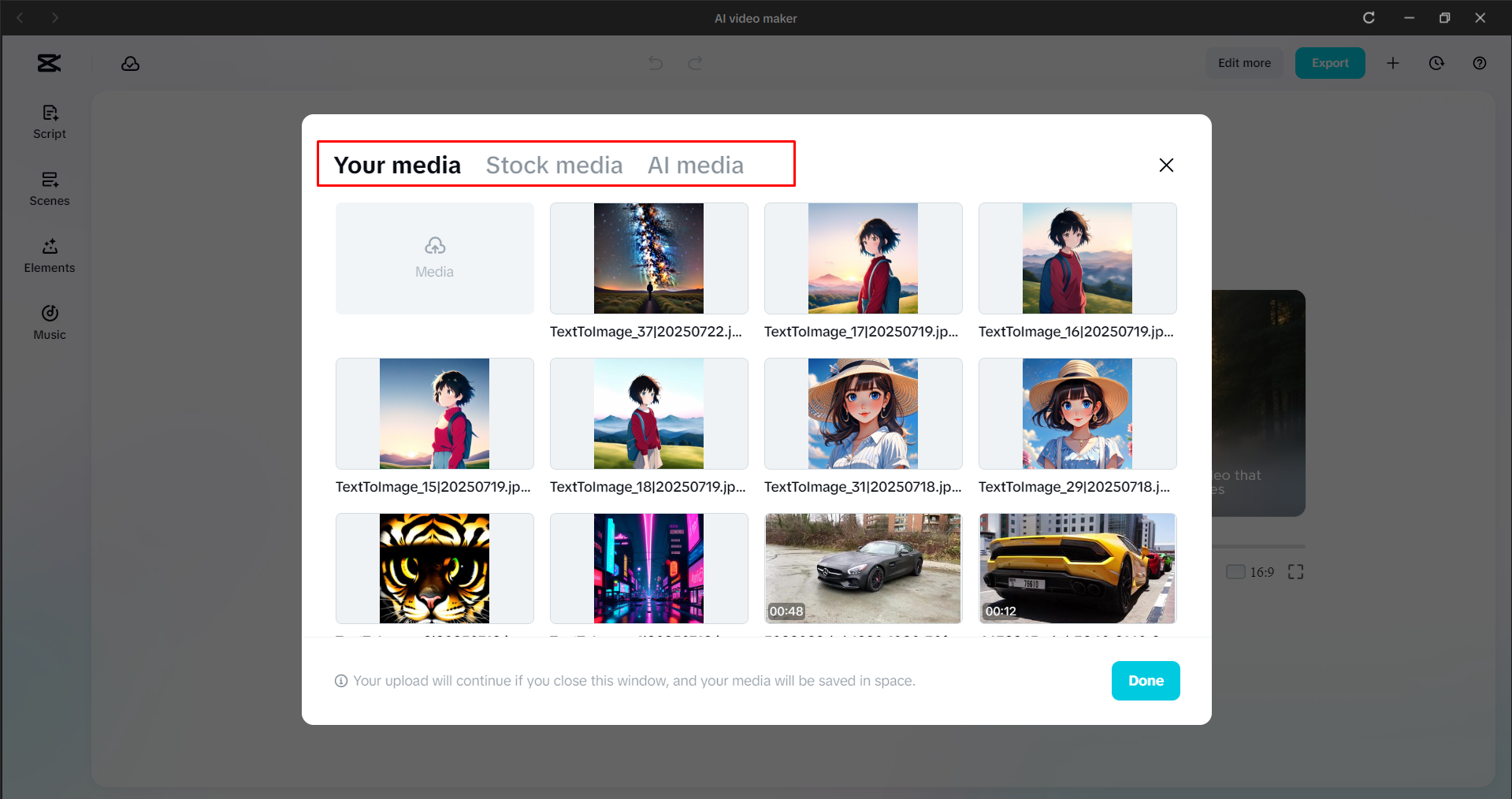 Ersetzen der Medien eines Videos im CapCut Desktop-Video-Editor