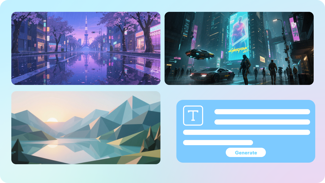 Text-to-image AI wallpaper generation