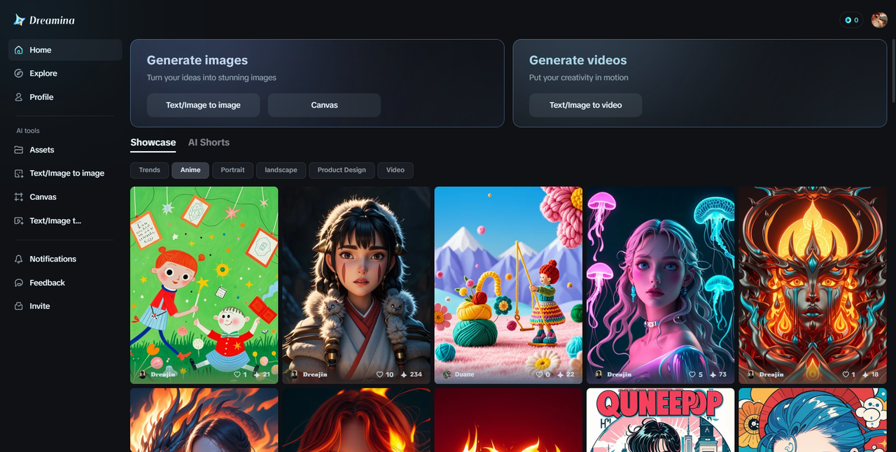 Dreamina - Fantasy AI art generator