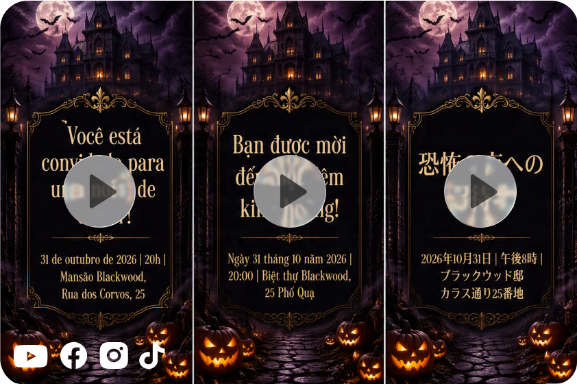 Create multilingual Halloween invitations