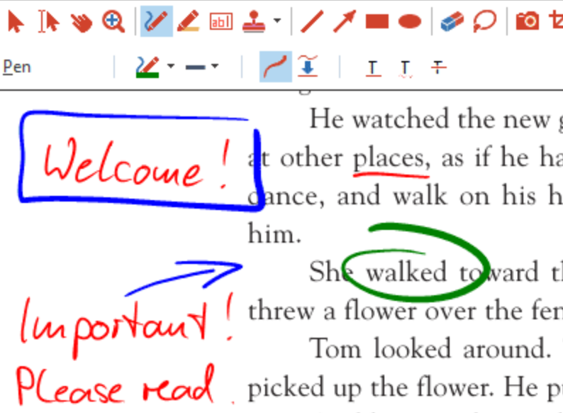 How to write text in a PDF file: Using drawing tools + handwriting board