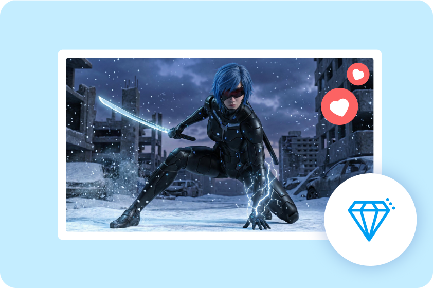 ソーシャルメディア向けの未来的なサイバーパンクのビジュアル