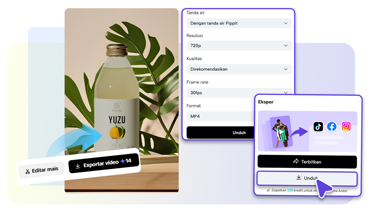 Unduh foto yang diedit dengan editor latar belakang online Pippit