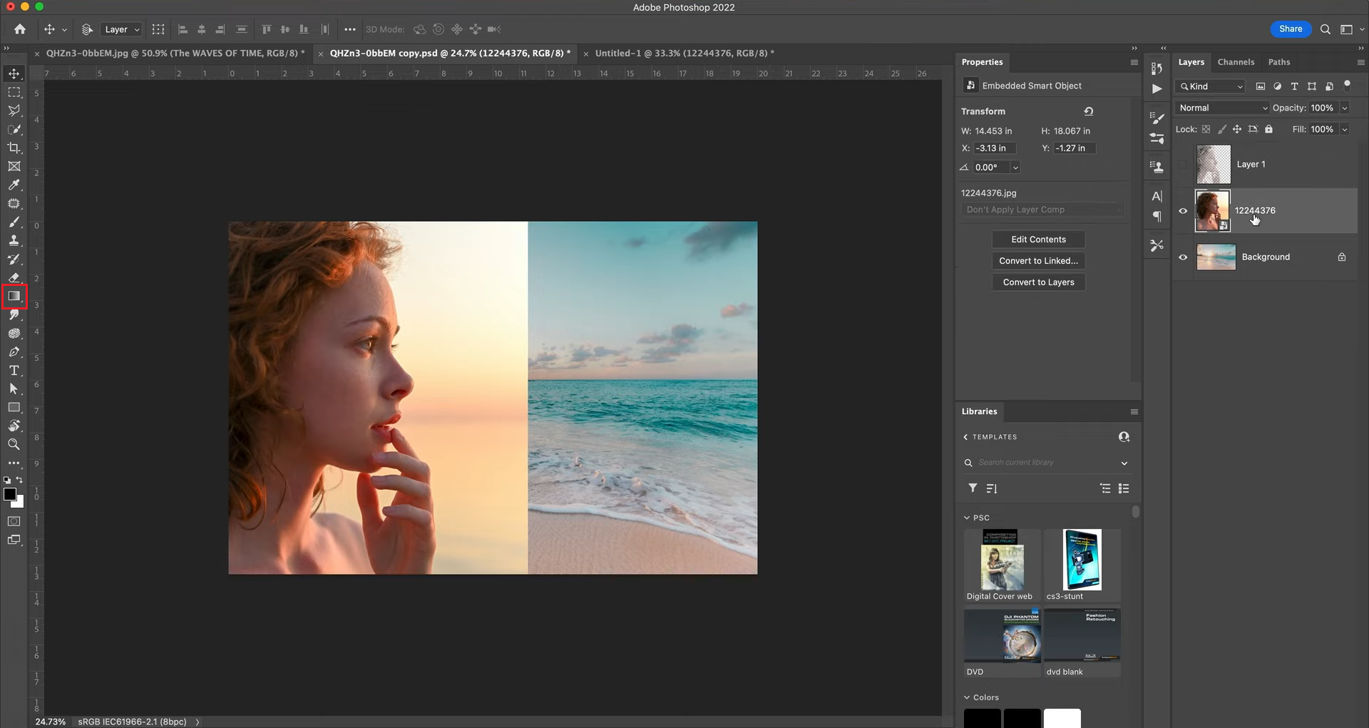 Choose gradient tool