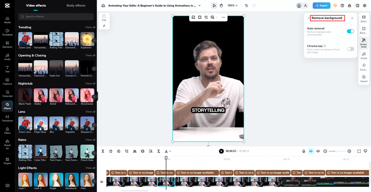 How to auto-cut video clips fast in CapCut auto video clip editor