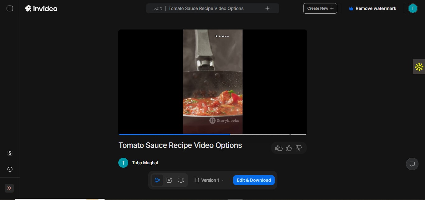 Invideo - KI-gestützter Lebensmittelersteller zur Bearbeitung hochwertiger Lebensmittelvideos