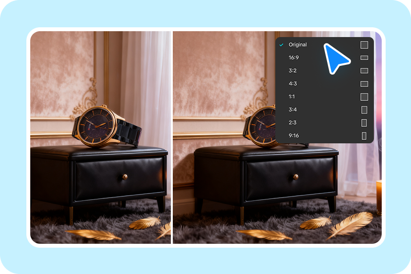 ingyenes AI háttérgenerátor CapCutban, automatikus illeszkedési arányokkal platformokhoz
