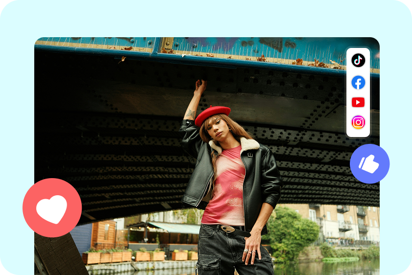 Create social media visuals with AI